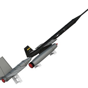 Kit modelo em escala do tubo de fogão voador Lockheed X-7 da NASA (TODO PRATA)