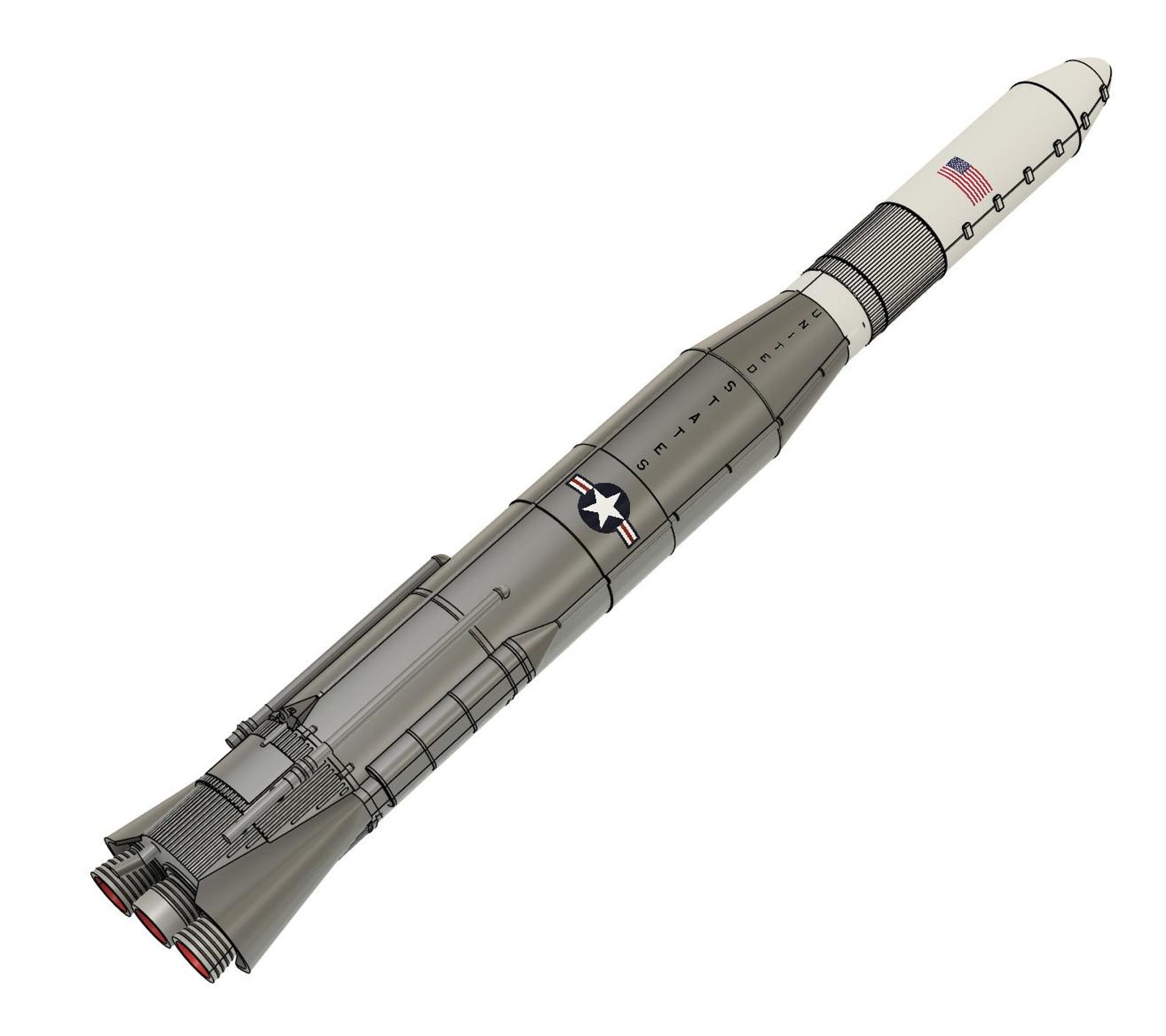 Esty Modle Rockets Atlas F SLV Model Rocket Kit 1/144 100 72 48 Scale - Etsy