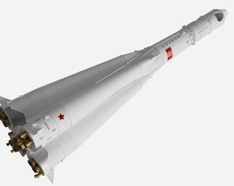 Russian Vostok Model Kit 1:144 100 72 ALL WHITE Scale 265 382 530 mm