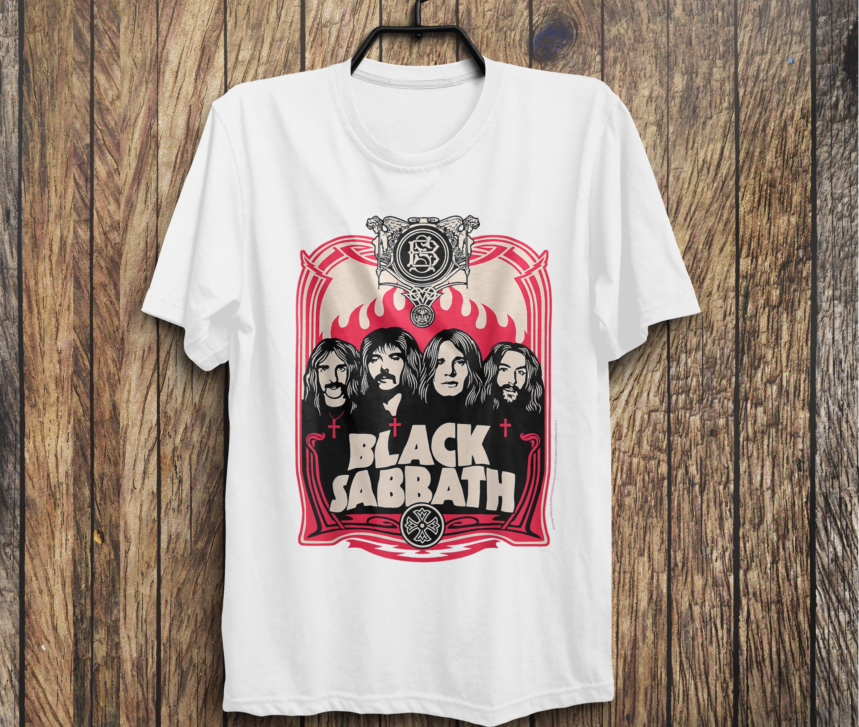 Discover Black Sabbath Official Red Flames Graphic T-Shirt