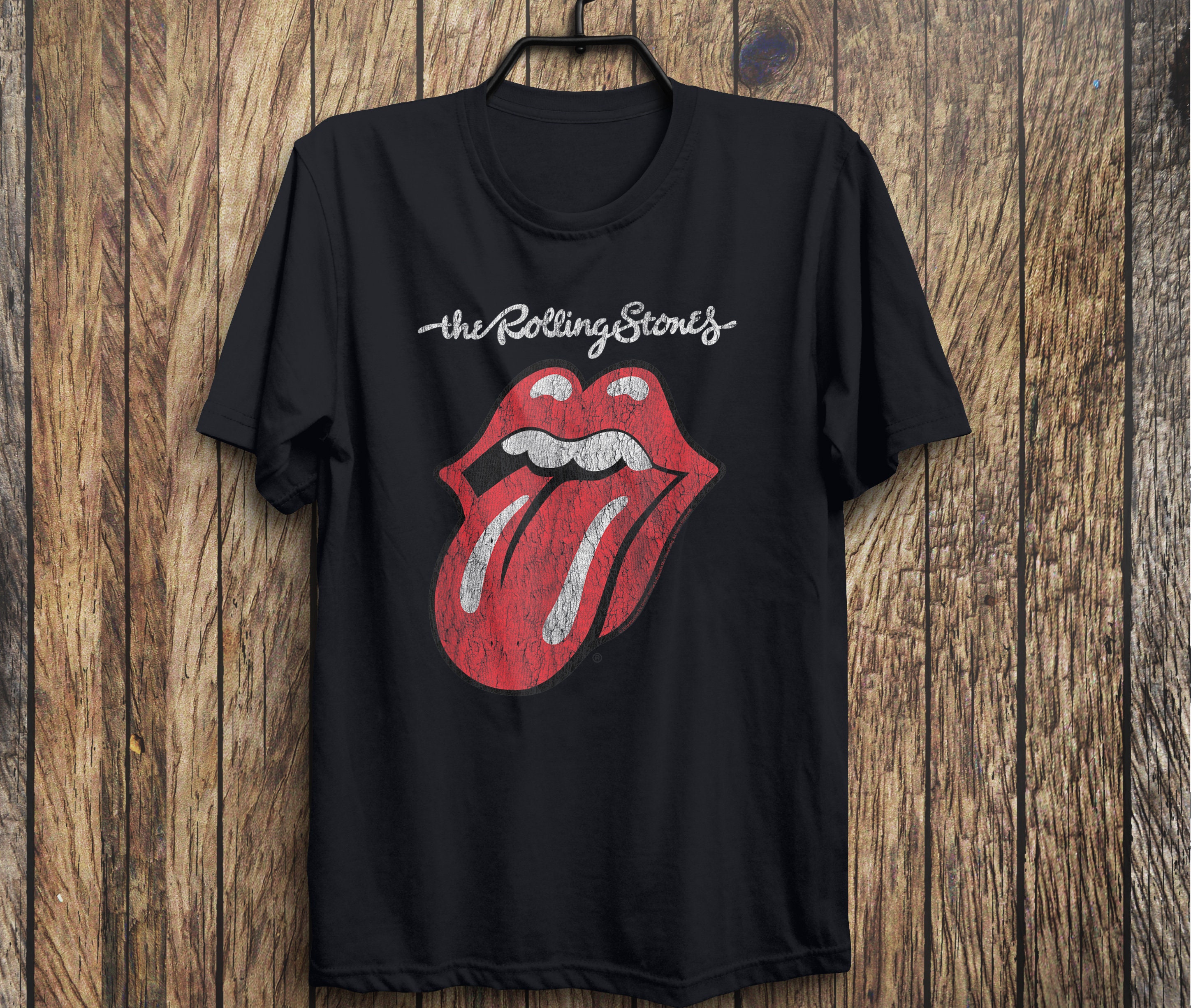 Rolling Stones Official Script Tongue T-shirt Etsy
