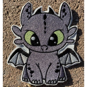 Toothless Iron On Patch, How to Train Your Dragon Patch, Gift for her, Gift for him, Birthday Gift