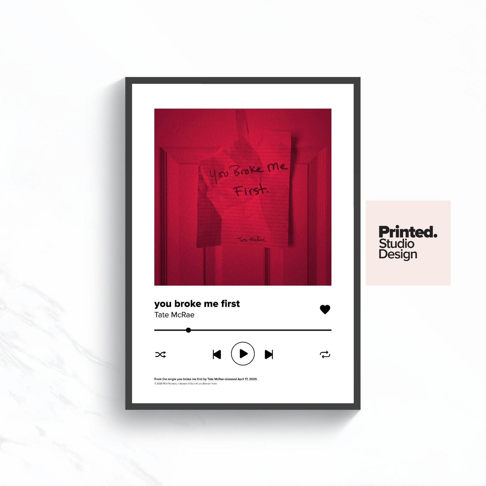 Tate McRae Poster You Broke Me First Album Cover Poster Etsy