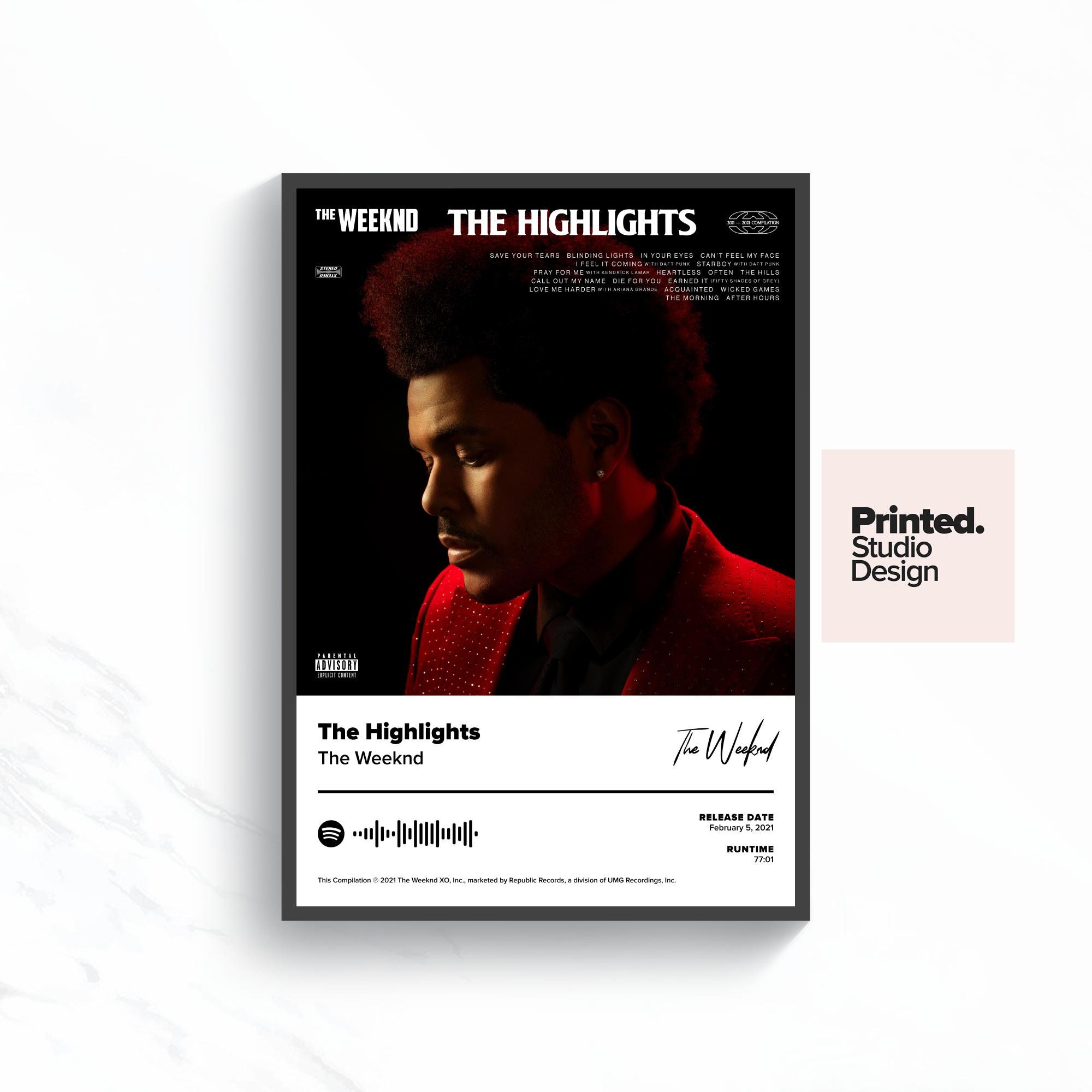 The Weeknd Poster The Highlights Album Cover Poster Print Etsy