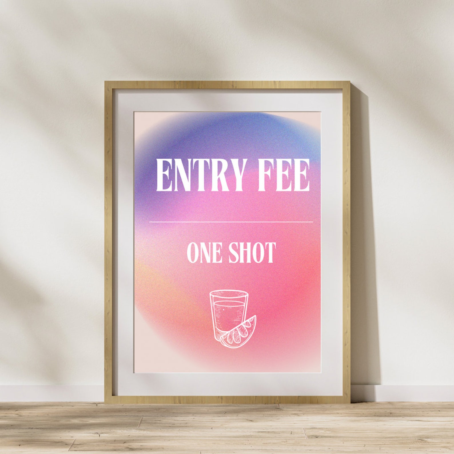 Entry Fee: One Shot Printable Sign Etsy