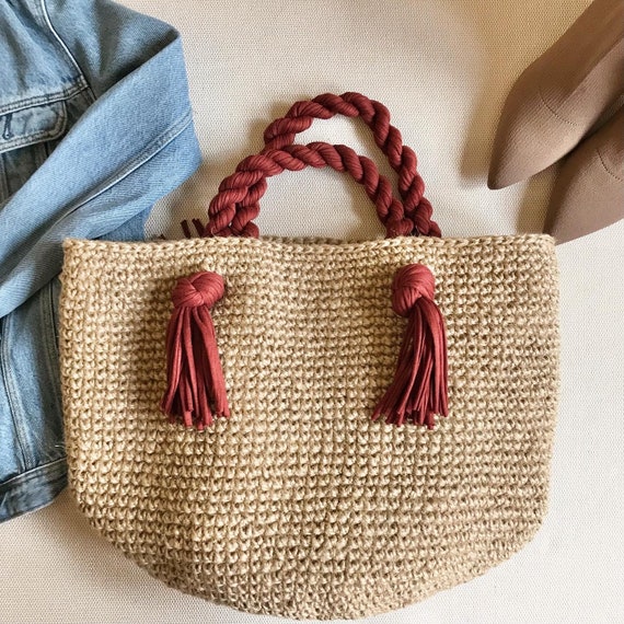 Handmade Burlap Tote Bag