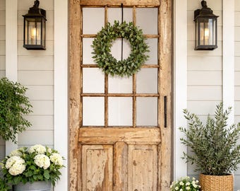 Puerta francesa Craftsman personalizada de 15 hojas: doble o simple, estilo europeo, para entrada interior o exterior.