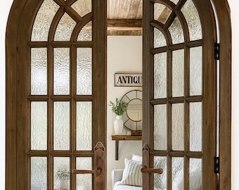 Craftsman Arched Double Living Room Door: French Shaker Style Custom Entry Interior/Exterior