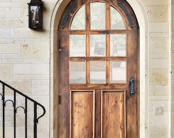 Custom Arched Wooden Door: Rustic Interior/Exterior