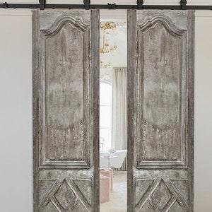 Hand-Carved Barn Doors: Antique French Style, Custom Size