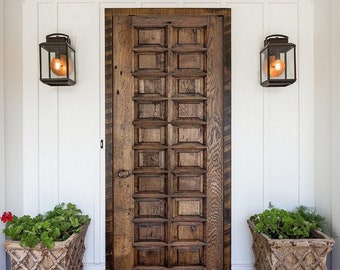 Custom size Rustic Entrance Front Door, Barn Doors, Solid Wood Double Single Sliding or Hinged interior exterior, Antique craftsmanship door