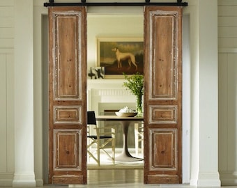 Whitewashed Barn Doors: Antique French Style, Custom Size