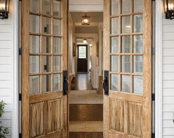 Custom Top Glass Lite Eingangstür: Französischer Innenraum / Außen-Weinlese-Stil