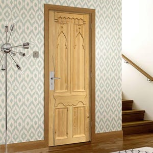 Hand-Carved Solid Wood Door: Custom Antique Style