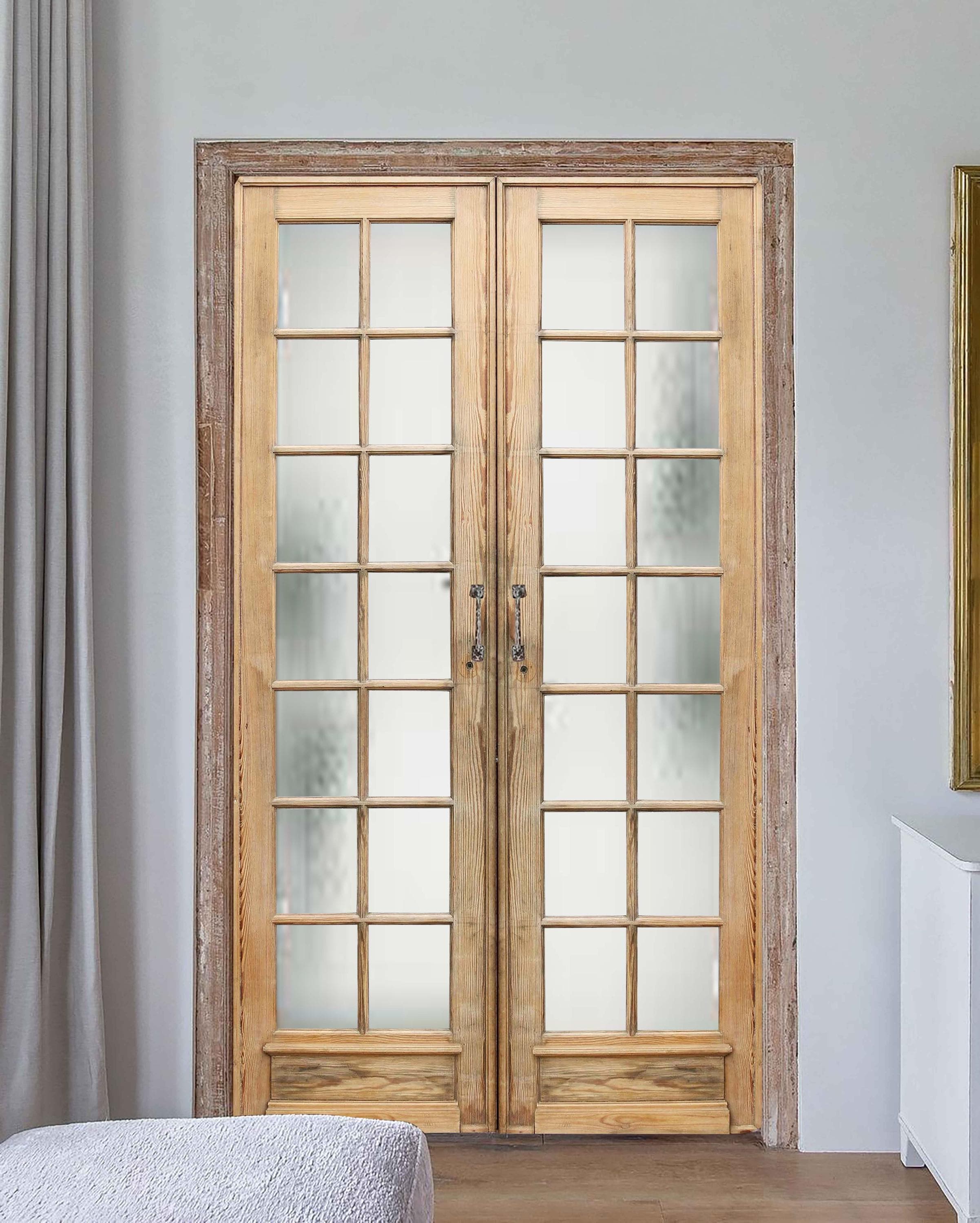 Handcrafted Rustic 14 Lite French Doors: Bespoke Antique Style - Etsy