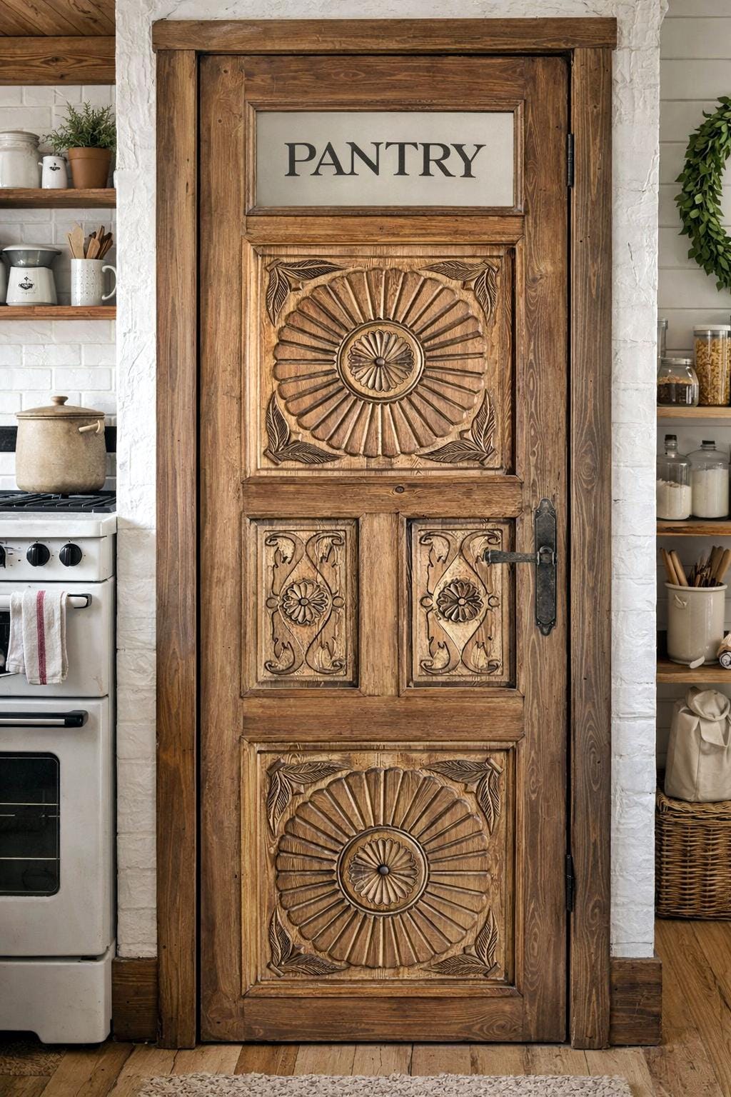 インド風サンバースト彫刻ドア 内装/外装、ダブルまたはシングル