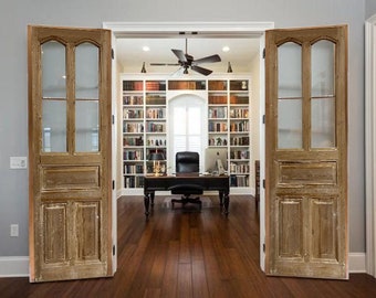 Custom Built Antique French Doors, Interior Exterior Doors, Sliding or Hinge, Double & Single Rustic wooden Doors, Closet Door, Pantry Doors