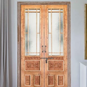 Handcrafted Antique French Doors: Custom Rustic Wooden Interior/Exterior