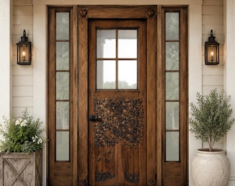 Tree of Life Top Lite Wooden Door: Custom Interior/Exterior