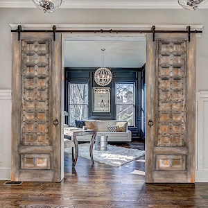 Custom Antique Style Wooden Barn Door: Solid Wood Interior/Exterior