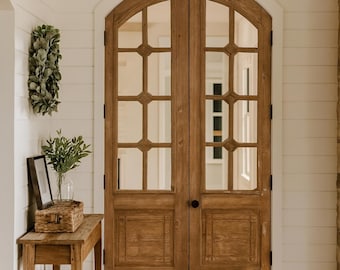 Custom Glass Lite gewölbte Eingangstür: Bauernhaus Massivholz Double Innen / Außen