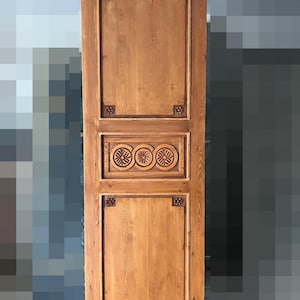 Handcarved Solid Wood Door: Rustic Pantry/Wall Decor (30x92 inches)