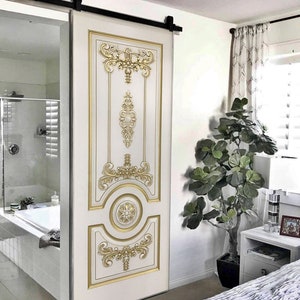 Hand-Carved Barn Door: Custom Solid Wood Sliding or Hinged Door