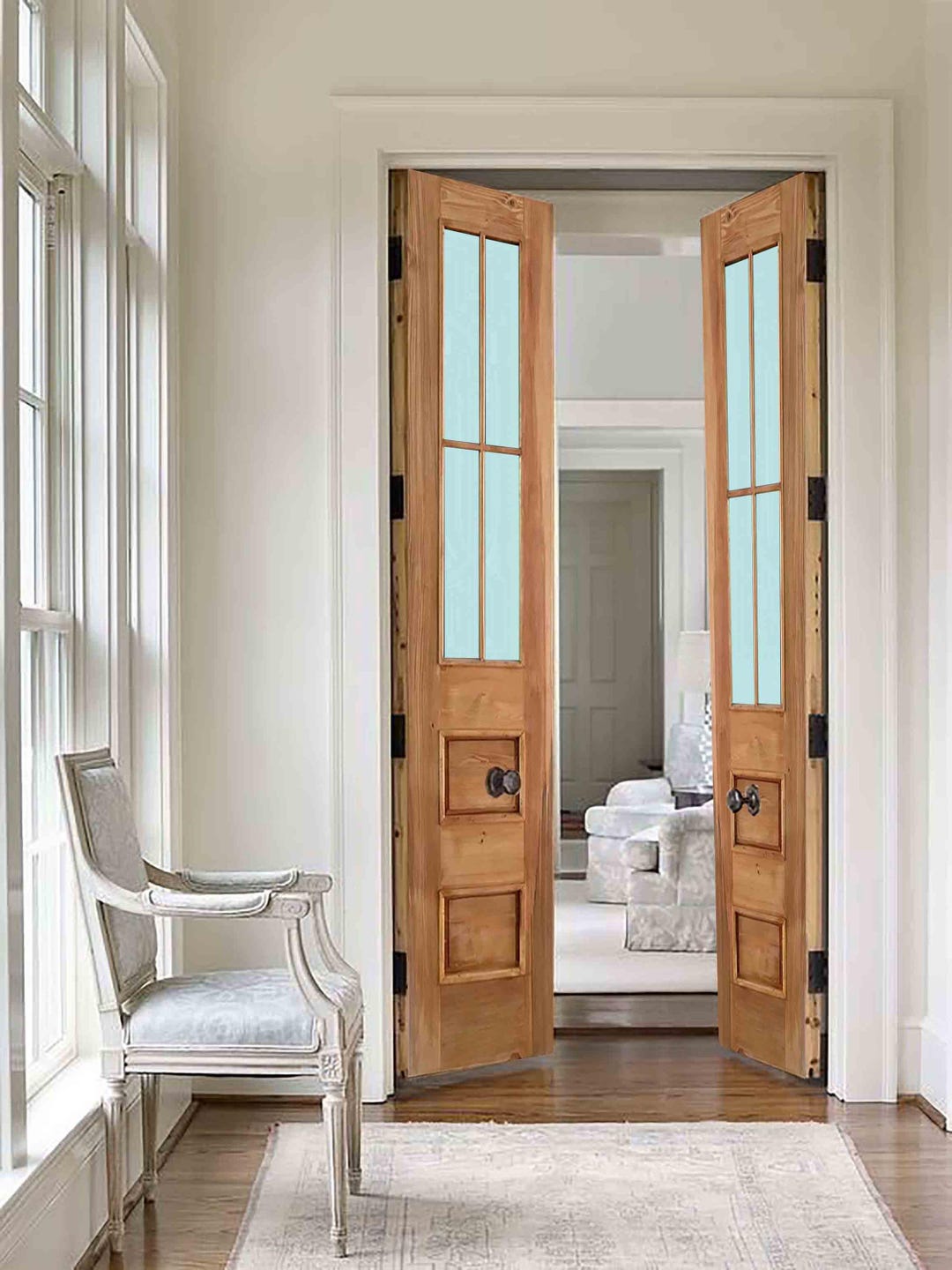 Half 4-lite Craftsman French Door: Shaker Style Custom Entryway, Pantry ...