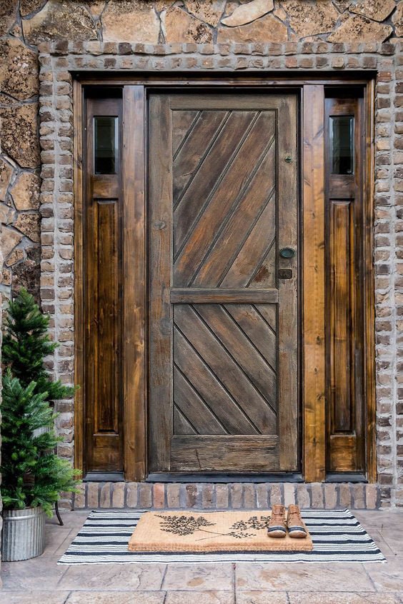 Chevron Barn Door: Custom Solid Wood Sliding or Hinged