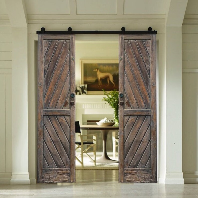 Chevron Door: Exterior Interior Custom Solid Wood Sliding or Hinged - Etsy