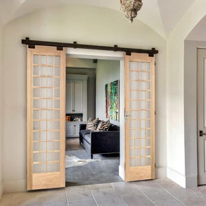 Custom Farmhouse French Door: Rustic Interior/Exterior, Single/Double