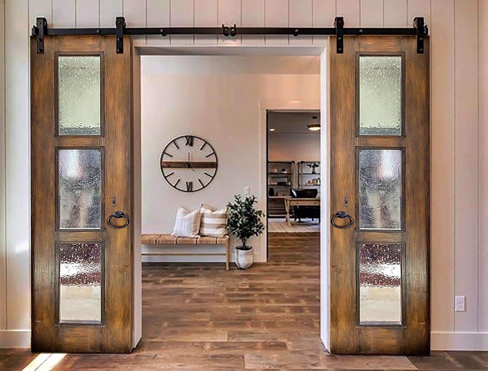 Rustic Wood French Door: Antique Style Glass Lite, Custom Size - Etsy