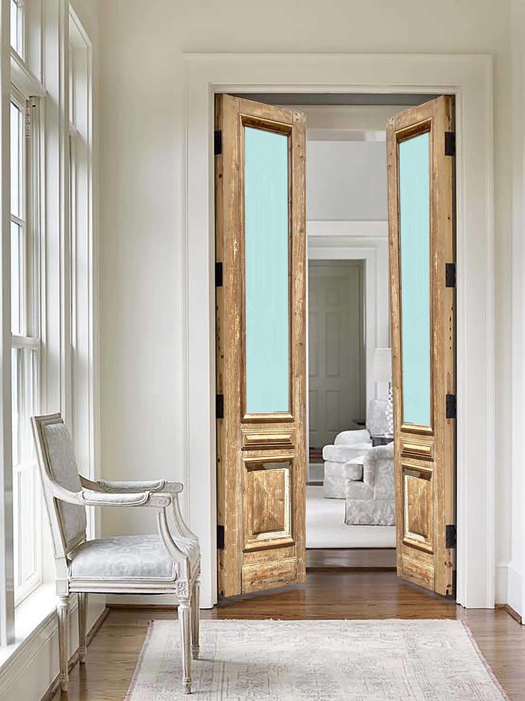 Handcrafted Antique 1 Lite French Door: Custom Rustic Wooden Doors ...