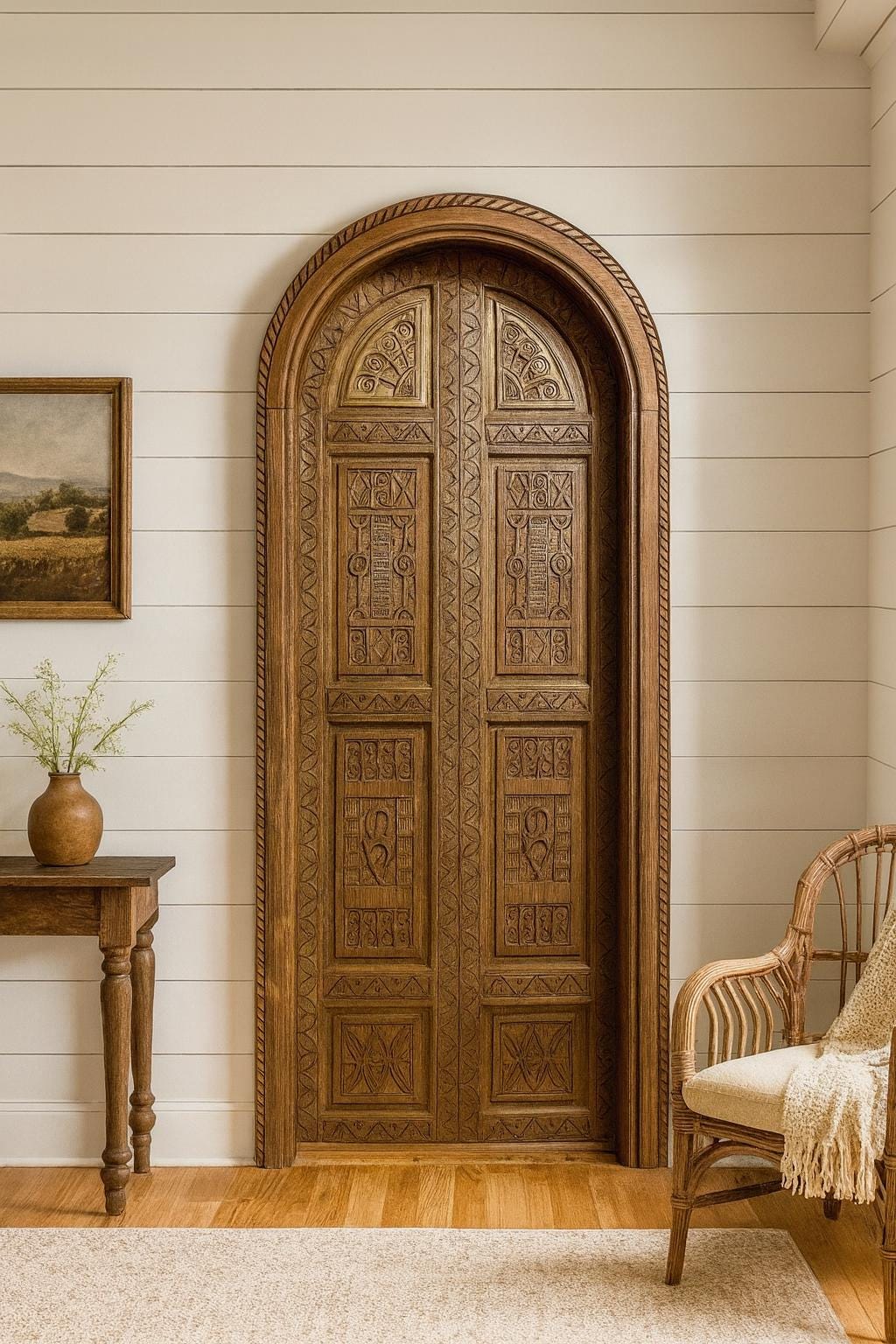 Custom Arched Wooden Front Door: Hand-carved Interior/exterior - Etsy, image size:1024x1536