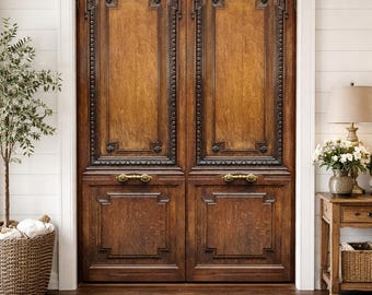 Hand Carved Solid Wood Door – Old World Raised Panel Design – Custom Traditional Entry/Interior