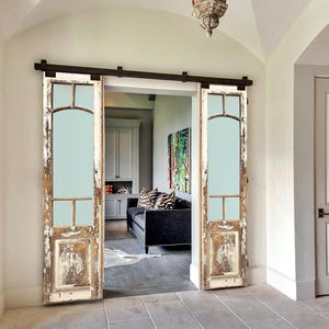 Exterior, Interior Glass French Doors Custom, Whitewashed Antique Barn Door, Solid Wooden Front Doors, Traditional Pantry, Closet Doors