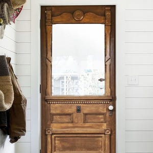 Porta francesa artesanal Half-Lite personalizada: estilo europeu esculpido à mão para despensa, armário, lavanderia, interior/exterior de escritório