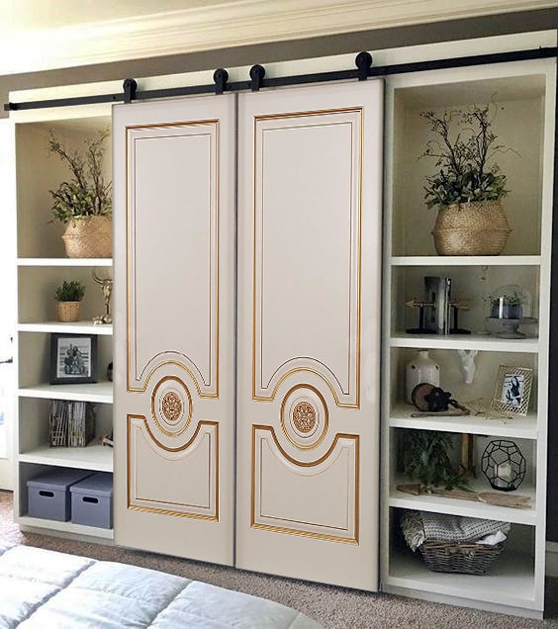 Custom Size Luxury Doors Solid Wood Barn Door interior Etsy