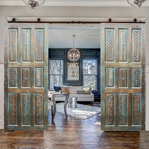 Antique Indian Door: Custom Wooden Barn Door, Old Look