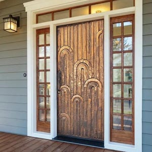 Hand-Carved Barn Door: Custom Rustic Interior Sliding Door