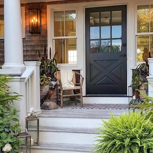 Custom Built Black French X Front Door, Vintage Farmhouse Interior Exterior Doors, Sliding, Hinge, Double & Single, Pocket Door, Pantry Door image 6