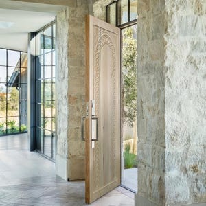 Hand-Carved Entrance Door: Custom Interior/Exterior, Single/Double