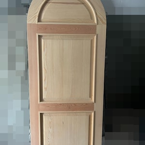 Handcrafted Solid Wood Arched Door, 36 by 80 inches frame (jamb) included, Unfinished.