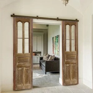 Custom Built Antique French Doors, Interior Exterior Doors, Sliding or Hinge, Double & Single Rustic wooden Doors, Closet Door, Pantry Doors
