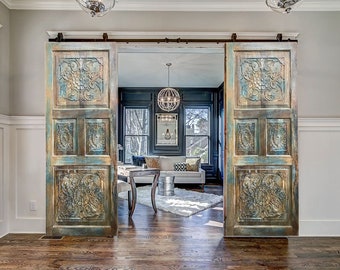 Hand-Carved Spanish Colonial Door | Rustic Distressed Interior/Exterior
