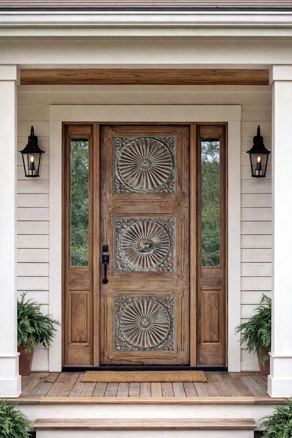 Hand Carved Spanish Colonial Door – Custom Solid Wood