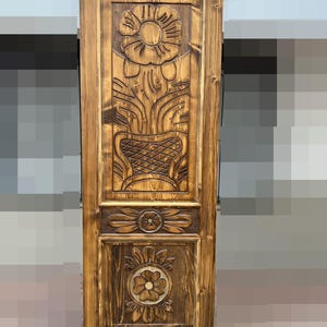 Handcarved Solid Wood Rustic Door: 32x96 Interior/Exterior