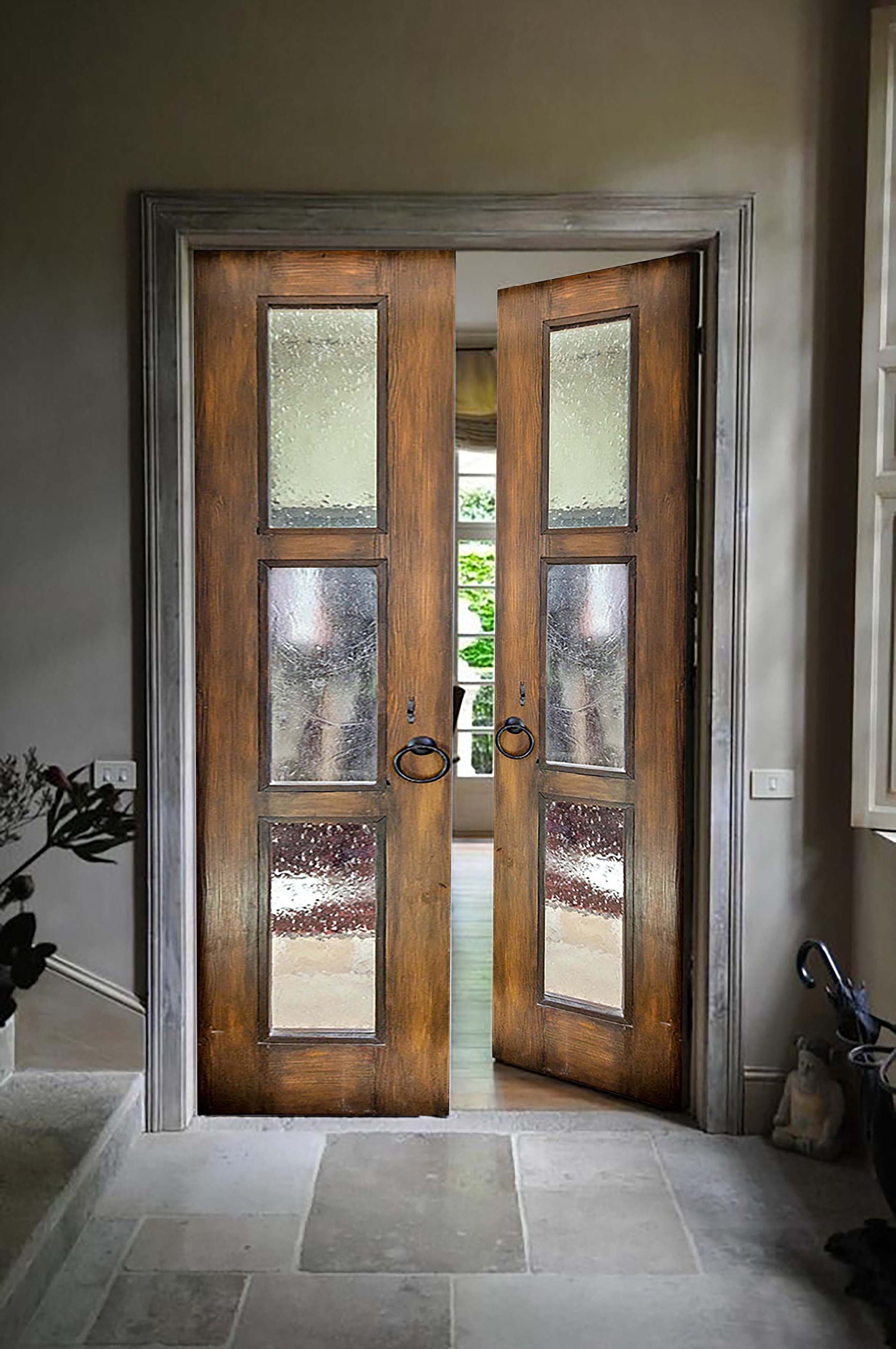 Rustic Wood French Door: Antique Style Glass Lite, Custom Size - Etsy