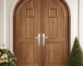 Arched Plank Farmhouse Door with Speakeasy – Entry Door Interior or Exterior Single & Double
