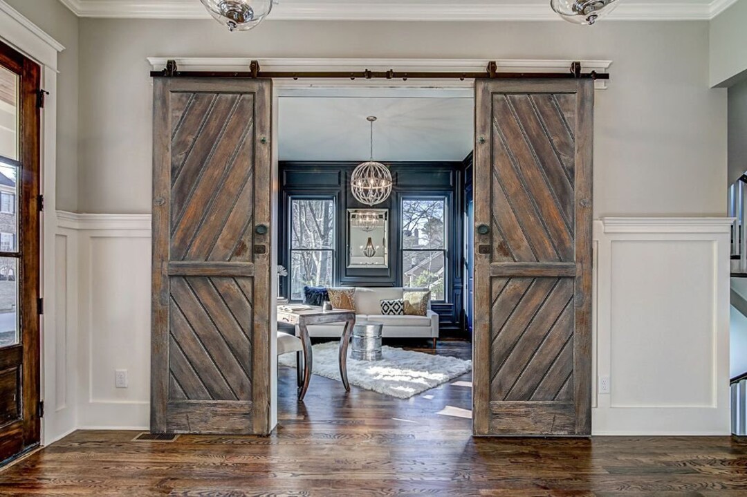 Chevron Door: Exterior Interior Custom Solid Wood Sliding or Hinged - Etsy